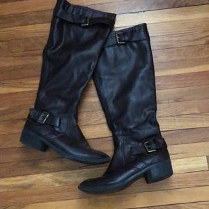 Dark brown knee high boots